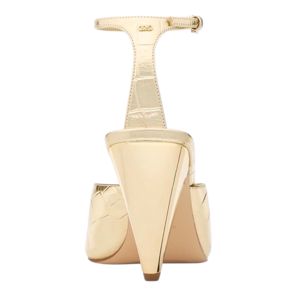 Michael Kors Gold Electra Sandal Heels, Women's 5.5, NWOT - Picture 3 of 16